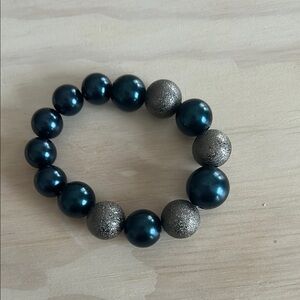 Elegant Blue and Silver Beaded Bracelet